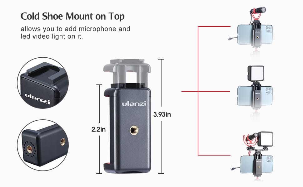 Ulanzi ST 07 Phone Clip with Cold Shoe Mount 3