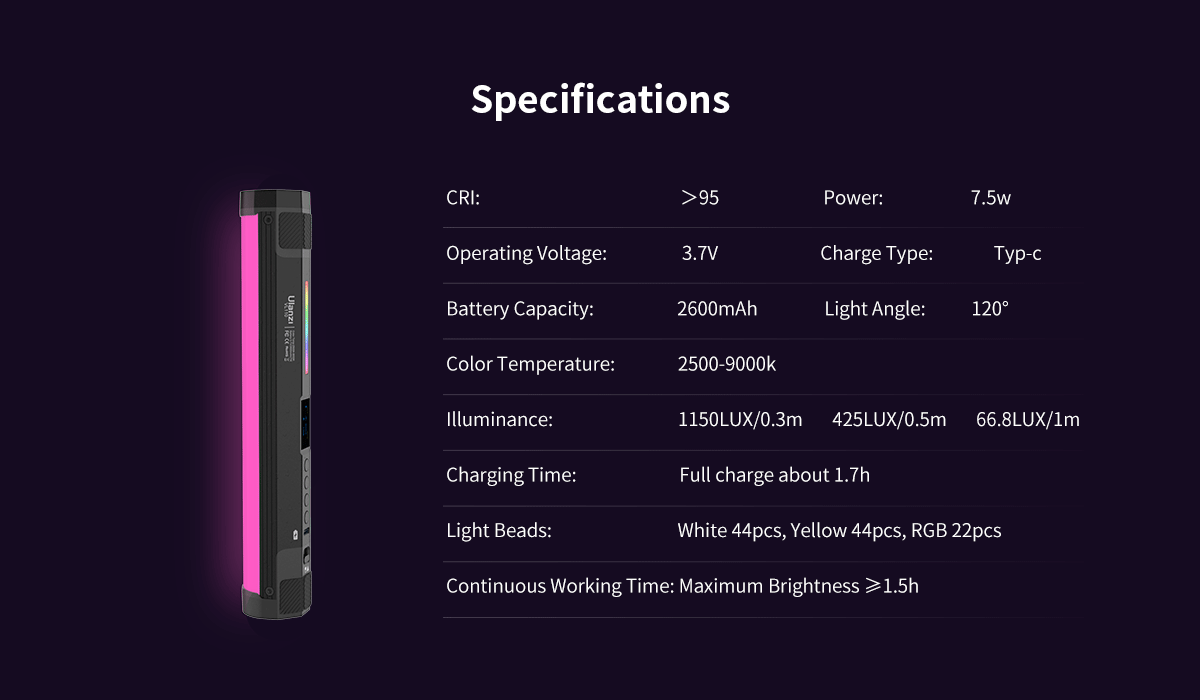 Ulanzi VL110 Magnetic RGB LED Tube Light 1