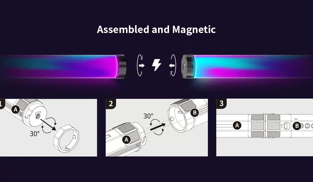 Ulanzi VL110 Magnetic RGB LED Tube Light 3