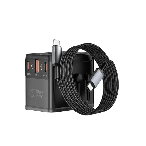 WiWU Wi-UA013 20W Universal Plug Adapter Cable Combo