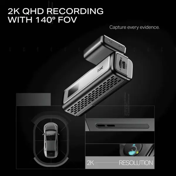 boAt HIVE Dashcam M1 - 2K QHD Dashcam with GPS, Voice Command & Wi-Fi