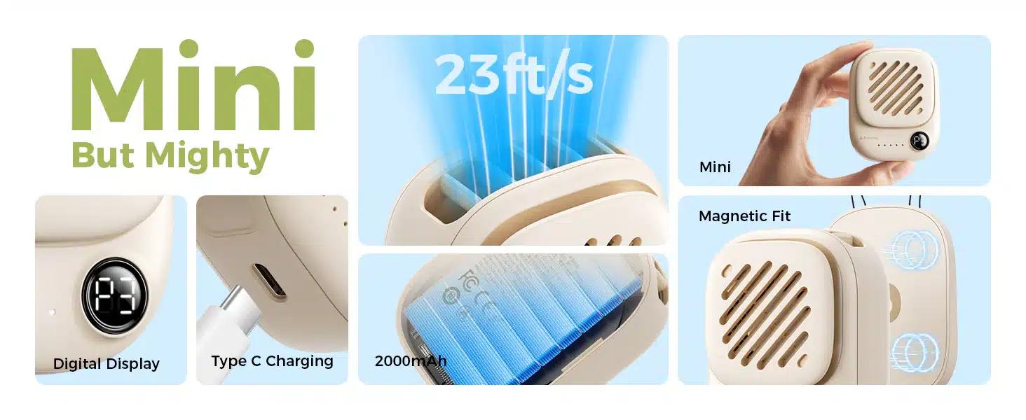Aecooly NK01 Mini Portable Neck Fan Click 01 1