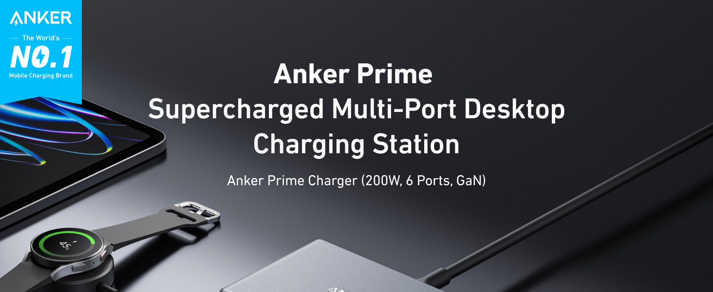 Anker A2683 Prime Charger 200W 6 Ports GaN 3