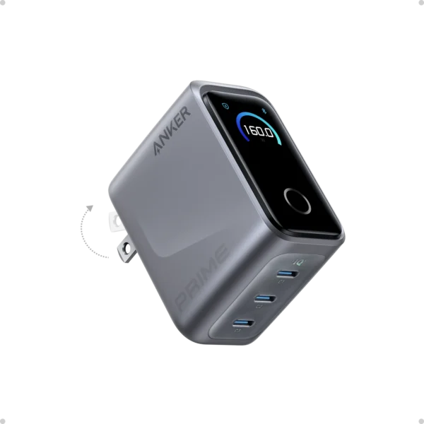 Anker A2687 Prime Charger (160W, 3 Ports, Smart Display)