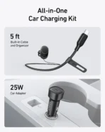 Anker B2932 MagGo Wireless Car Charger (Pad, Built-In USB-C Cable)