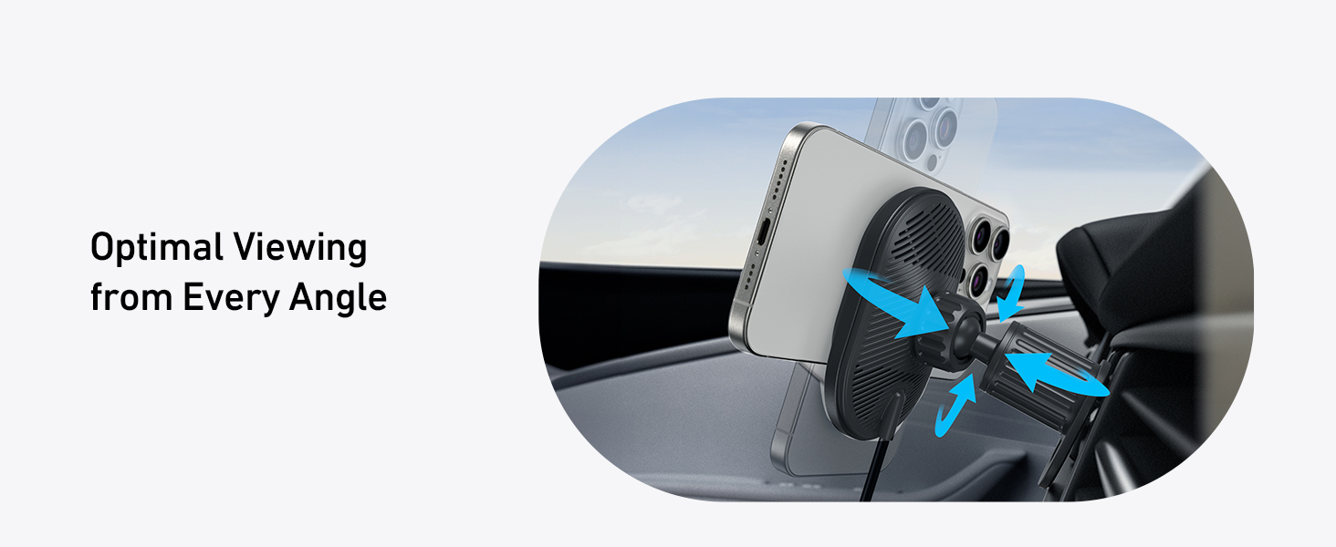 Anker B2932 MagGo Wireless Car Charger Pad Built In USB C Cable 1