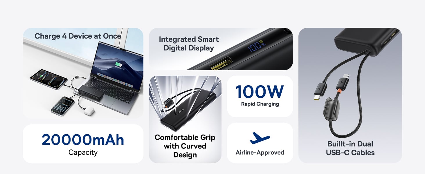 Baseus EnerFill FC41 Digital Display Power Bank 20000mAh 100W 2