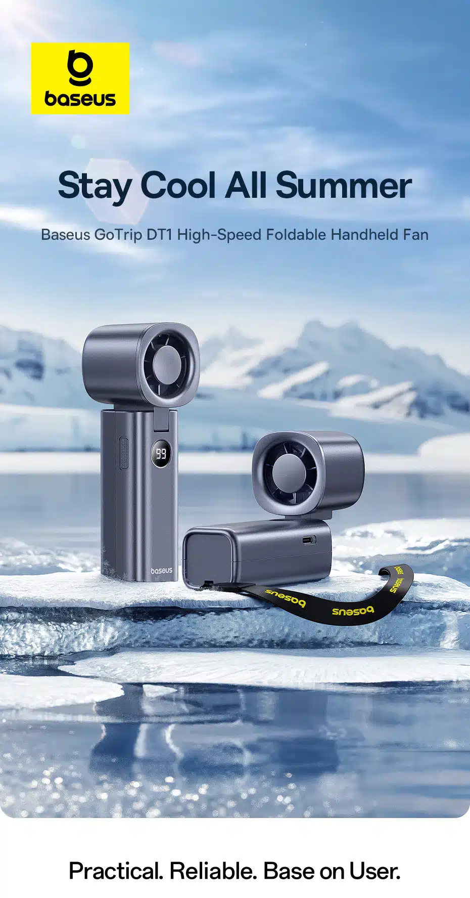 Baseus GoTrip DT1 High Speed Foldable Handheld Fan 3