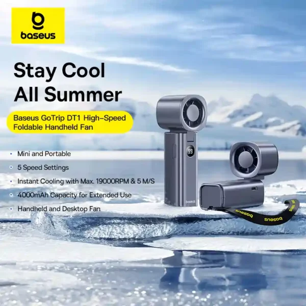 Baseus GoTrip DT1 High-Speed Foldable Handheld Fan