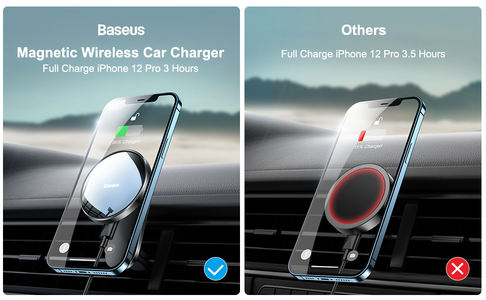 Baseus WXJN 01 Big Energy Car Mount Wireless Charger For Dashboards and Air Outlets 2