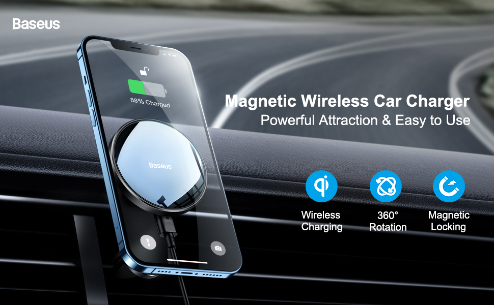 Baseus WXJN 01 Big Energy Car Mount Wireless Charger For Dashboards and Air Outlets 3