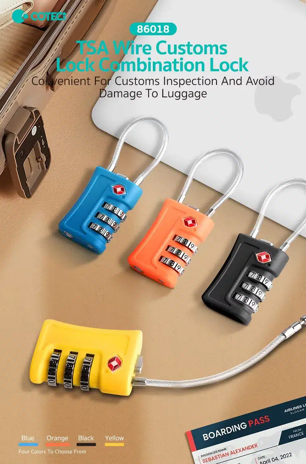 COTECi 86018 TSA Customs Code Lock 4