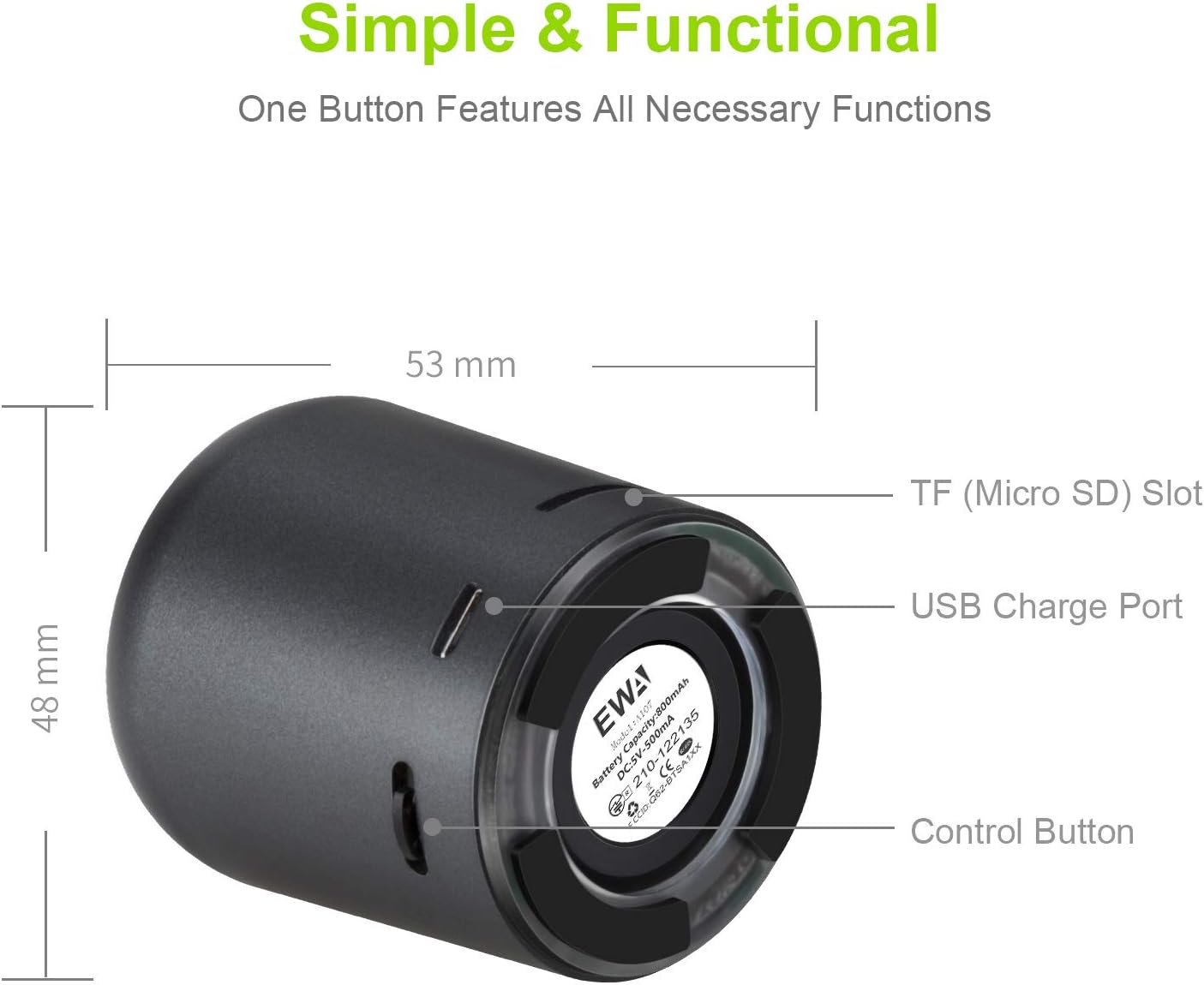 EWA A107 Portable Mini Waterproof Bluetooth Speaker 3