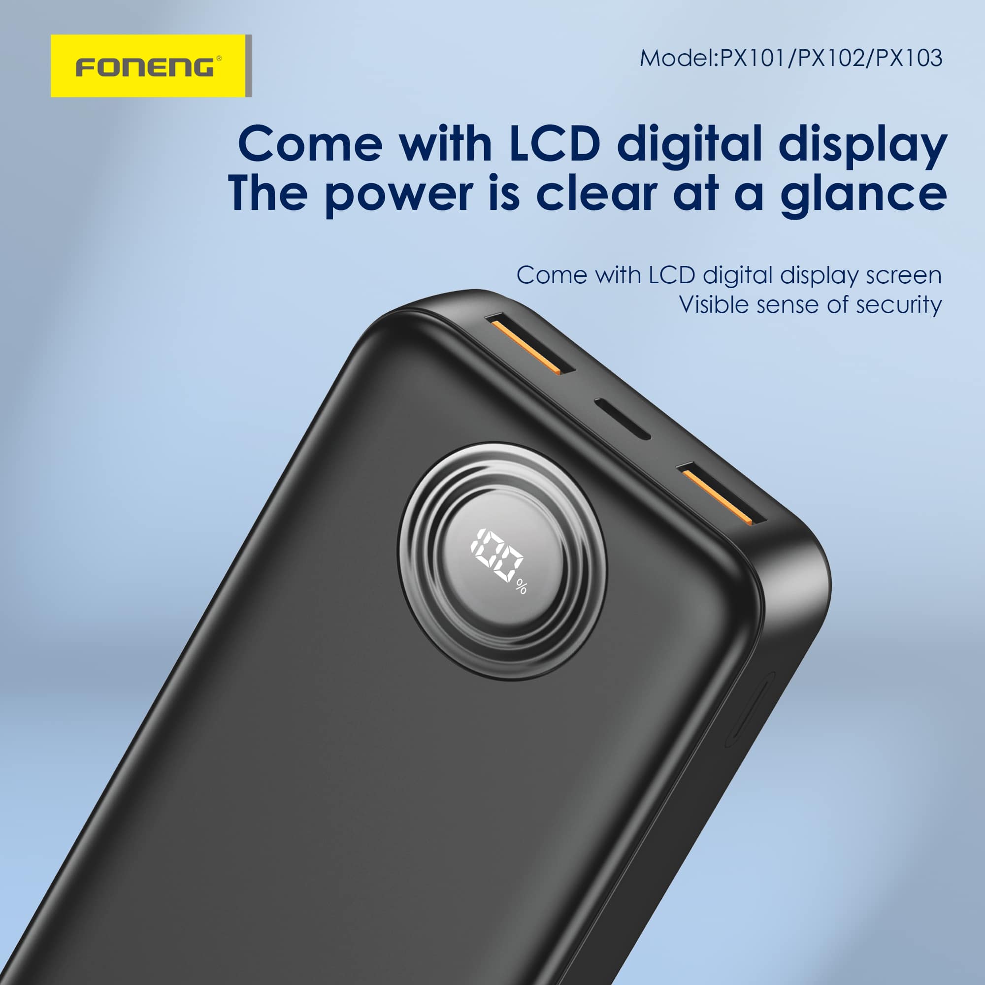 Foneng PX102 20000mAh Power Bank 22.5W 3 Outputs 2