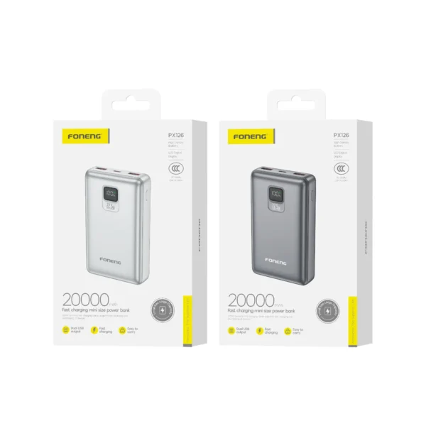 Foneng PX126 20000mAh Power Bank (22.5W & 3 Outputs)