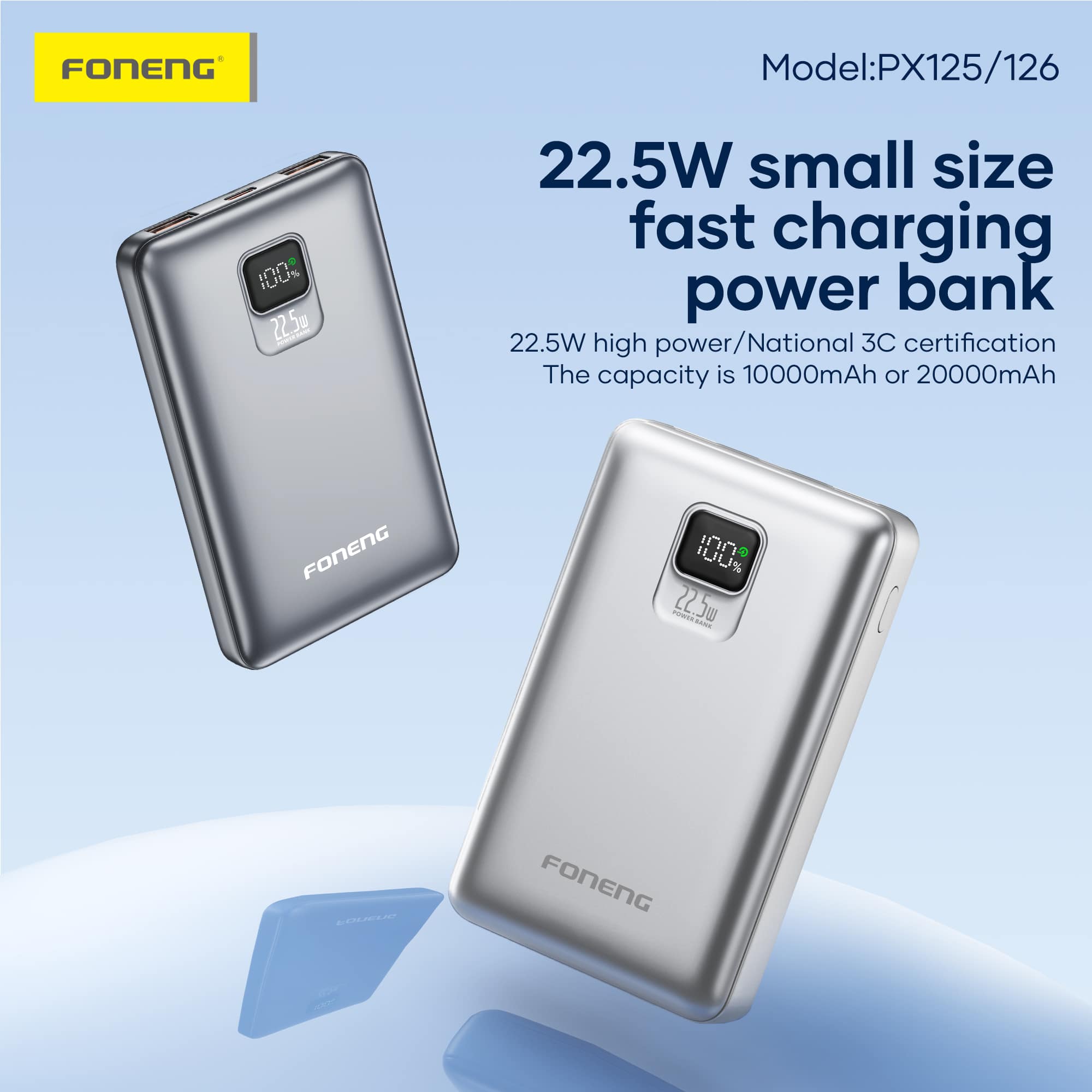 Foneng PX126 20000mAh Power Bank 22.5W 3 Outputs 2