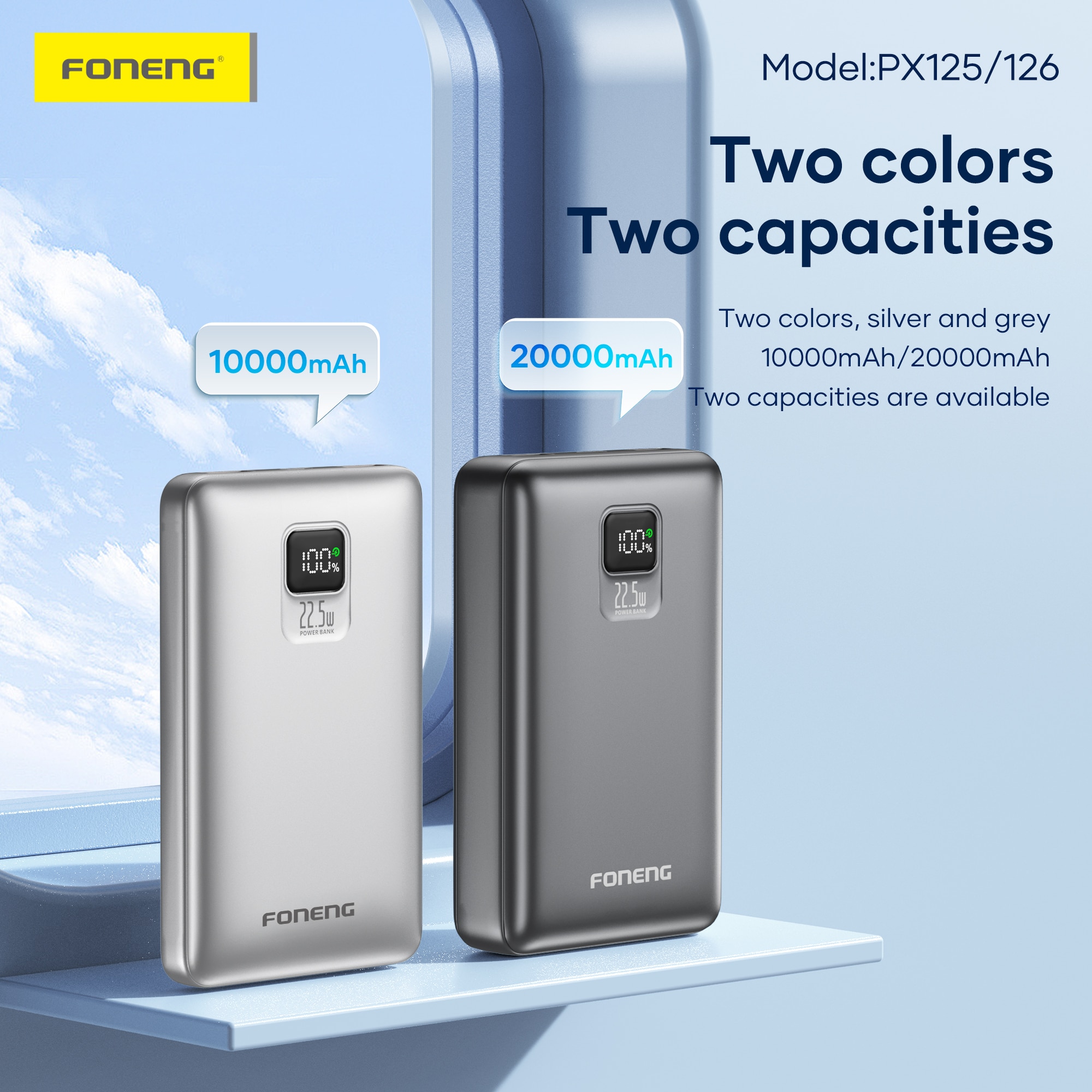 Foneng PX126 20000mAh Power Bank 22.5W 3 Outputs 3