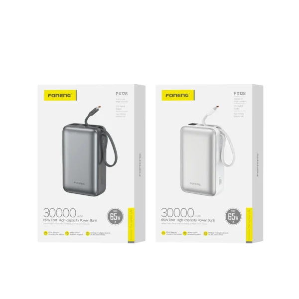 Foneng PX128 30000mAh Power Bank (65W & 3 Outputs)
