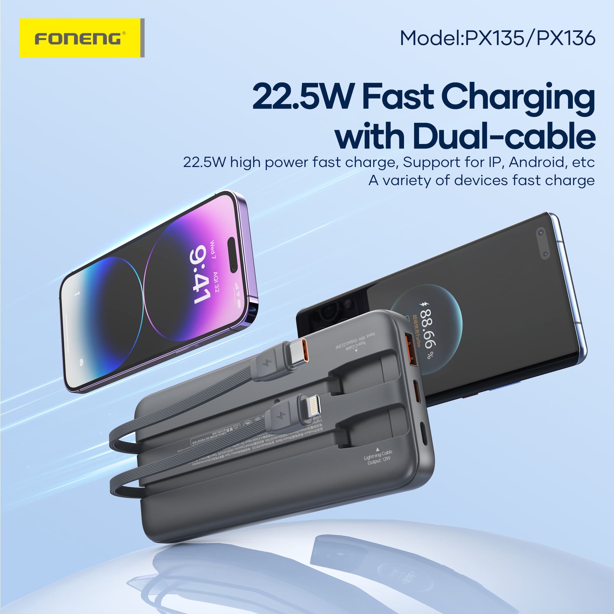 Foneng PX135 10000mAh Power Bank 22 3