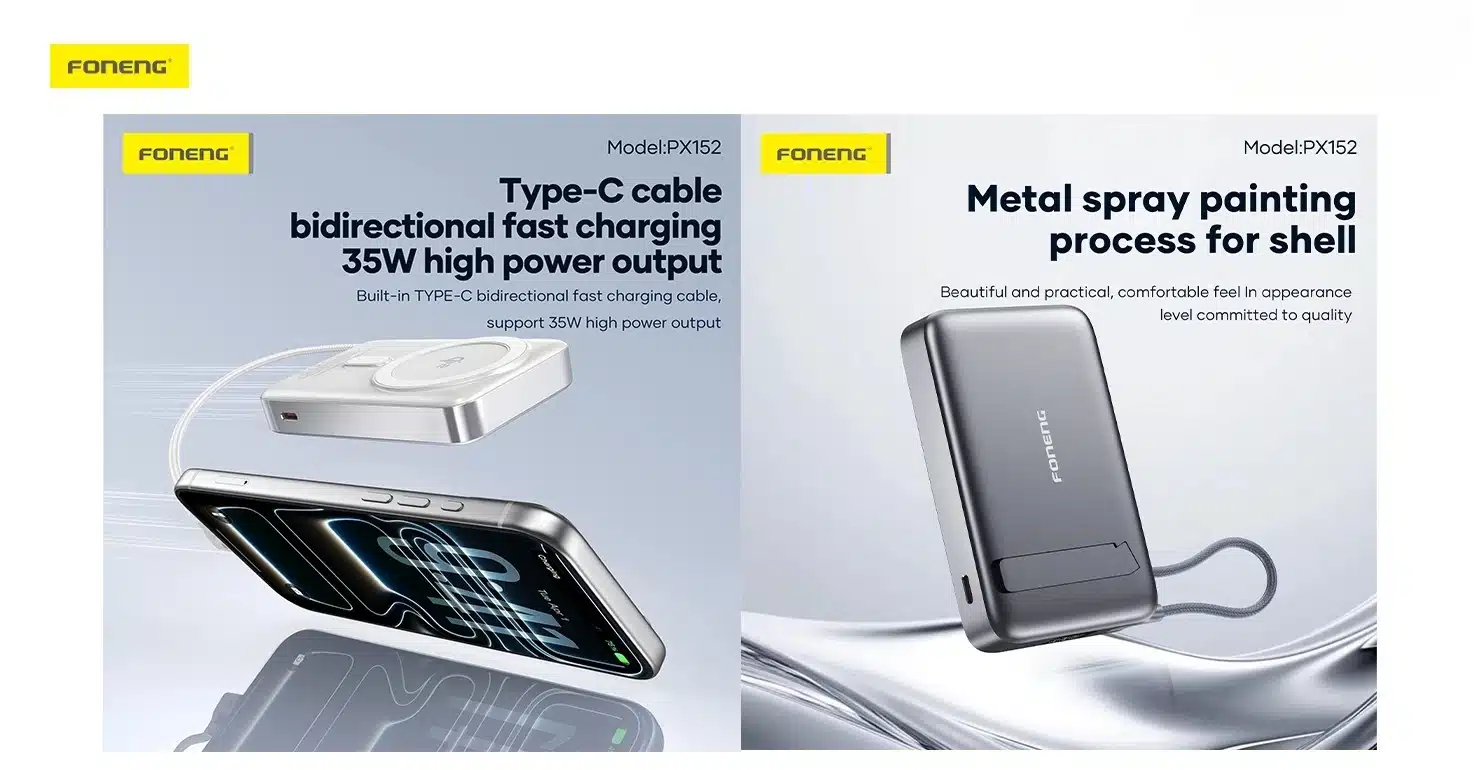 Foneng PX152 10000mAh Qi 2.0 Wireless Power Bank 2