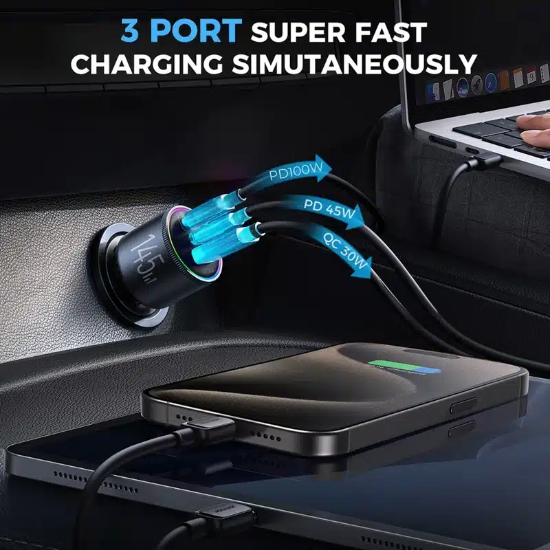 JOYROOM JR CCN07 145W 3 Port Car Charger 2