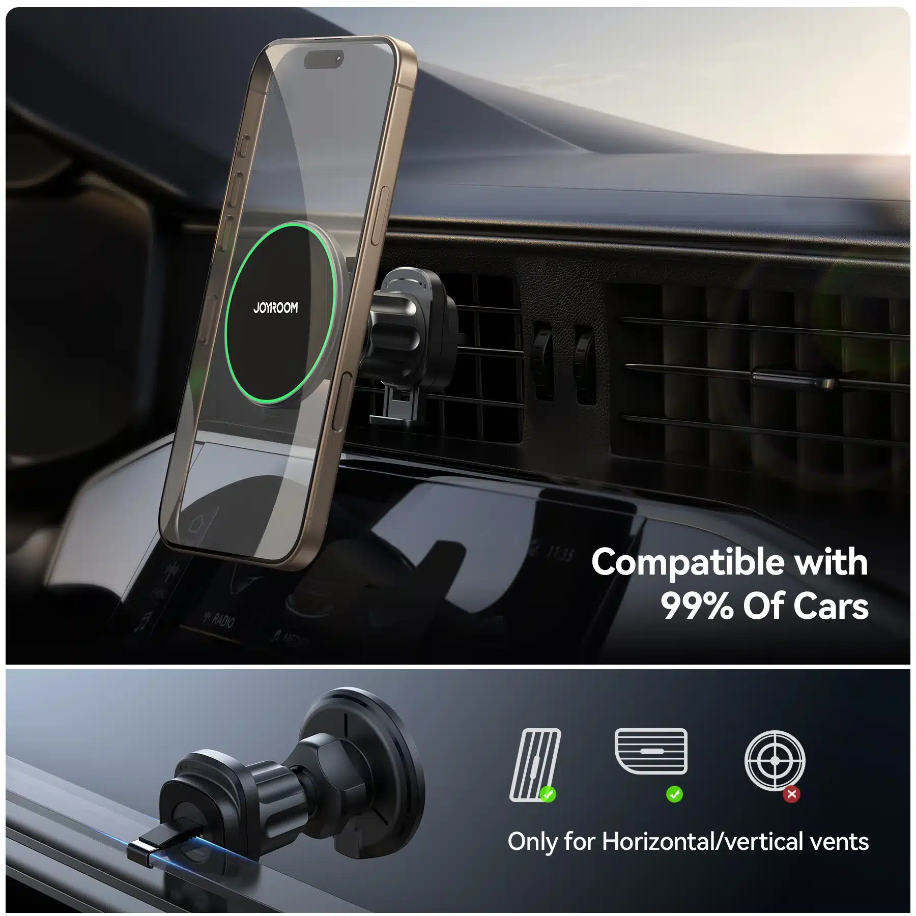 JOYROOM JR ZS412 Qi2 15W Magnetic Wireless Car Charger Holder 1