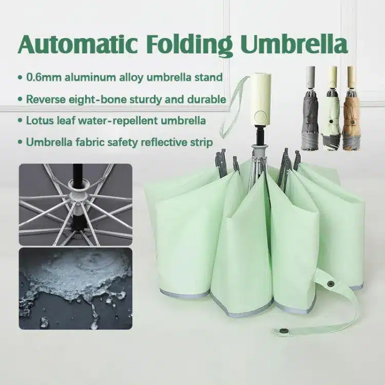 Konggu Empty Valley Anti rebound Automatic Umbrella with Reflective Strip 4
