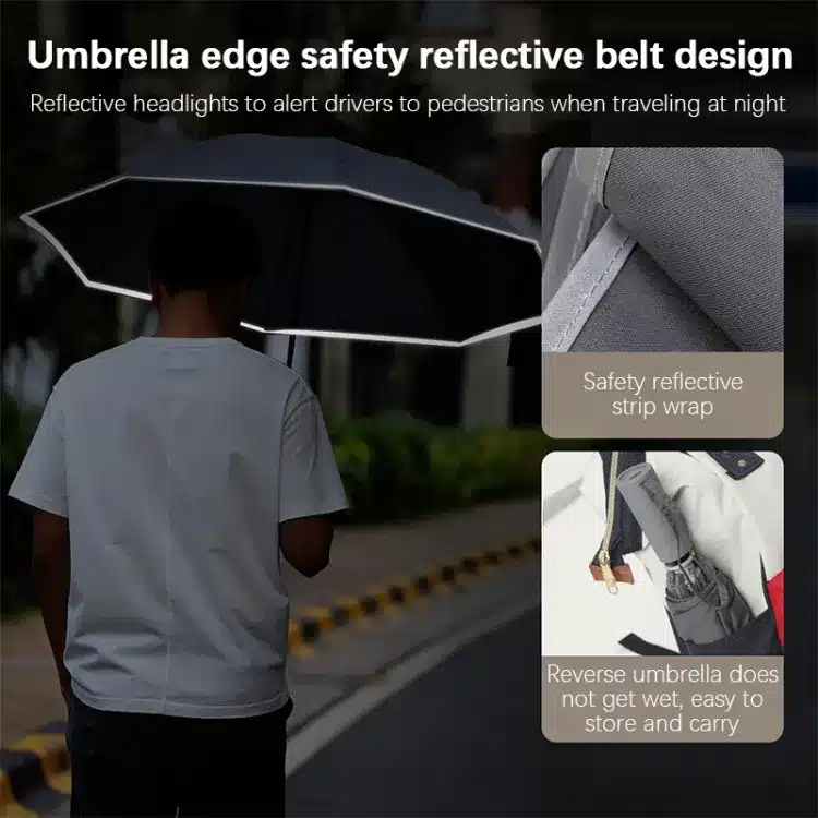Konggu Empty Valley Anti rebound Automatic Umbrella with Reflective Strip 5
