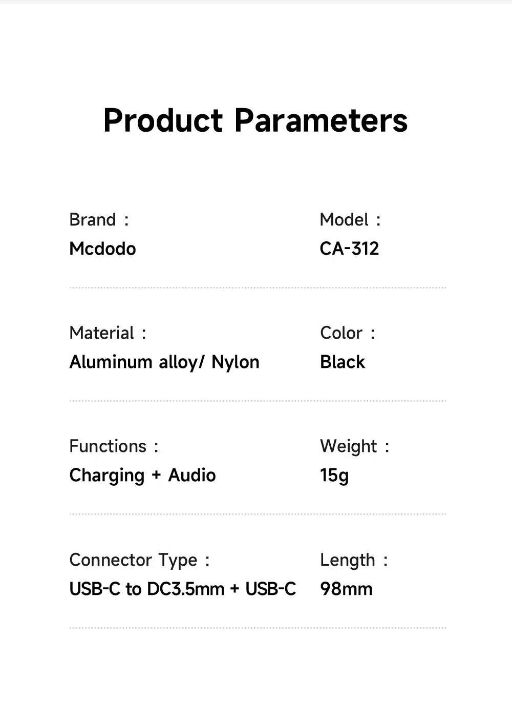 Mcdodo CA 312 2 in 1 Charging Audio Adapter 1