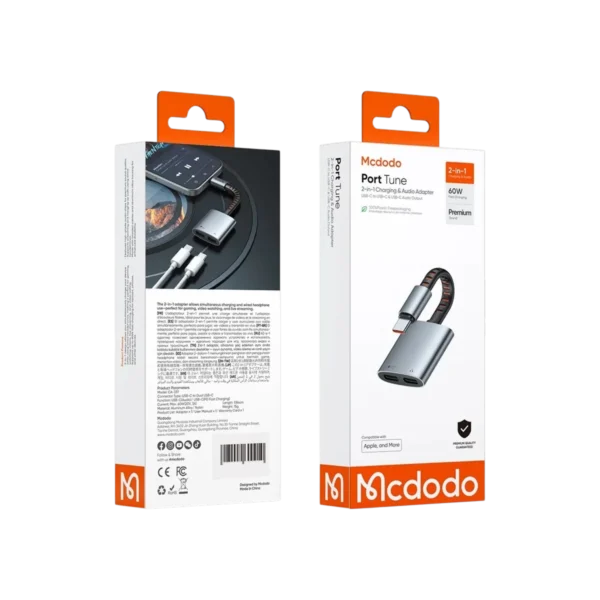 Mcdodo CA-337 2 in 1 Charging & Audio Adapter