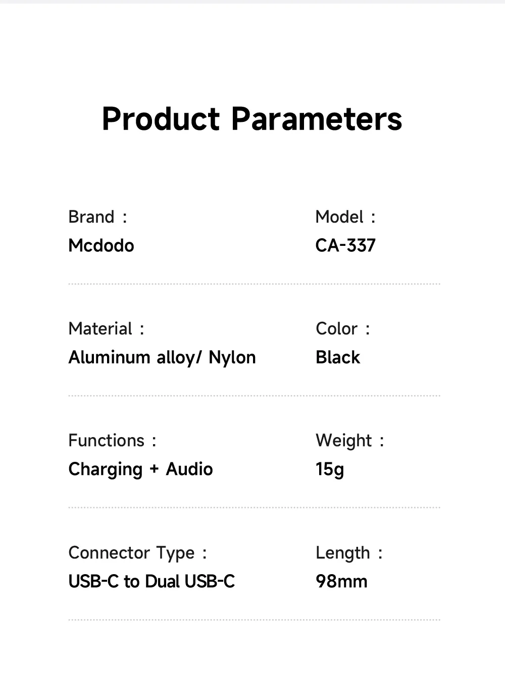 Mcdodo CA 337 2 in 1 Charging Audio Adapter 3