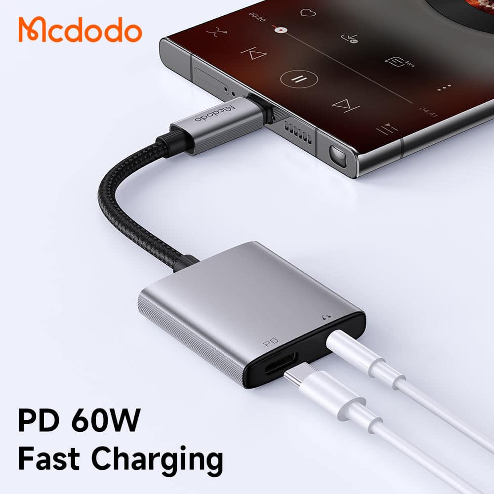 Mcdodo CA 505 USB C to DC3.5 USB C 2 in 1 Audio Adapter 4