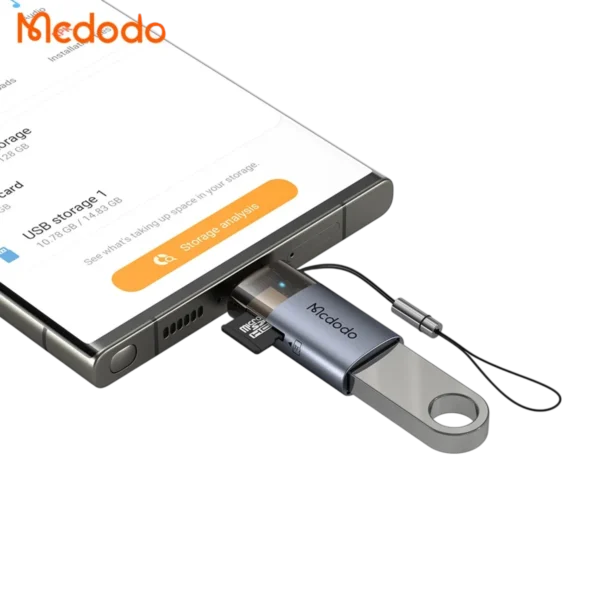 Mcdodo OT-760 2 in 1 USB-A to USB-C Transfer Adapter with TF Card Reader