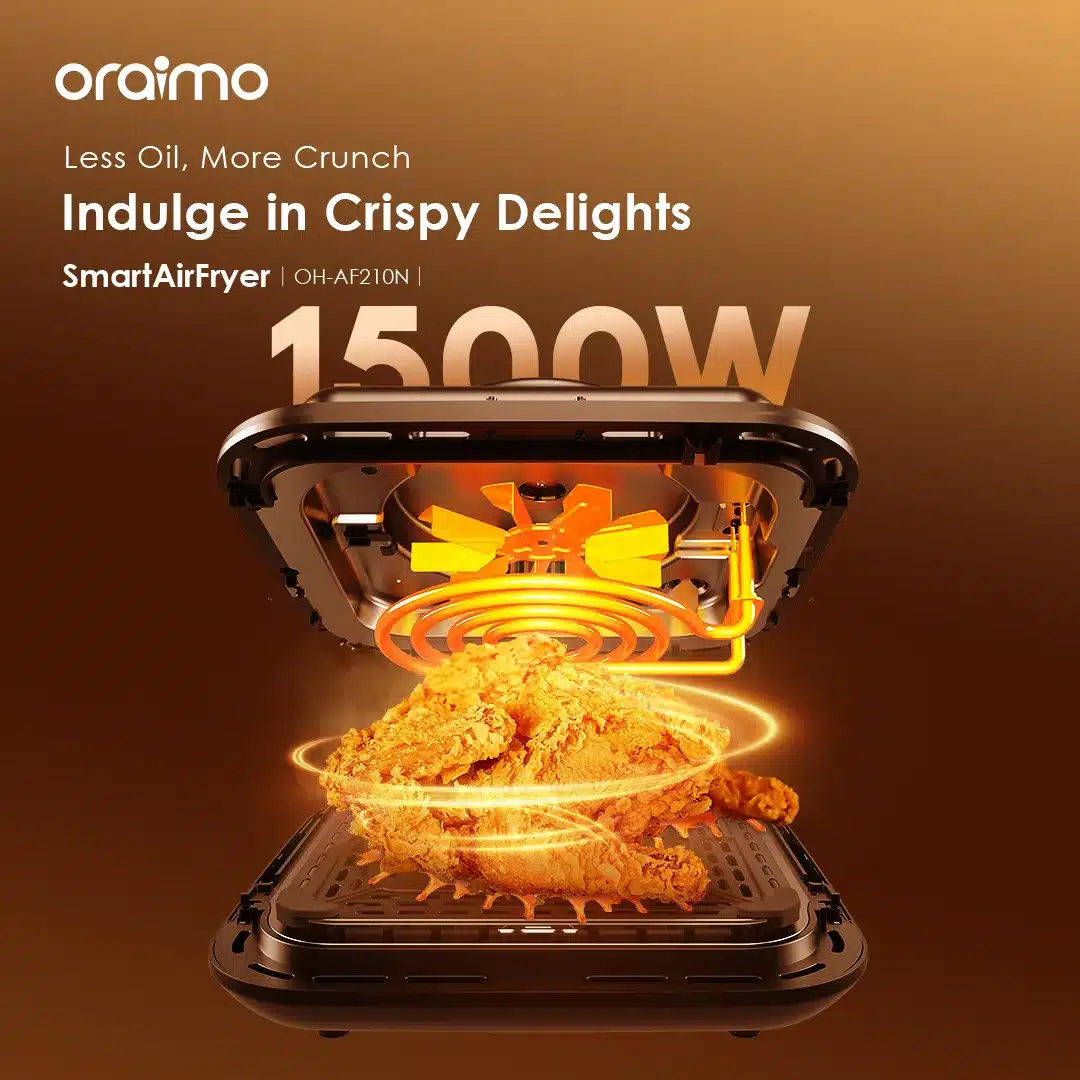 Oraimo SmartAirFryer 5L 1500W Cooking Visible Smart Air Fryer 3
