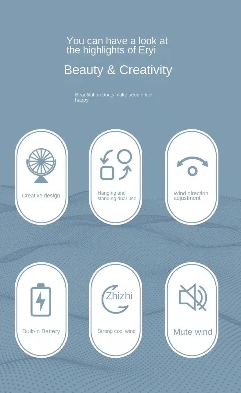 Xundd M321 Desktop and Ceiling Fan Rechargeable 5