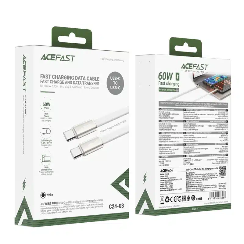 ACEFAST C24 03 60W USB C to USB C Charging Data Cable 6