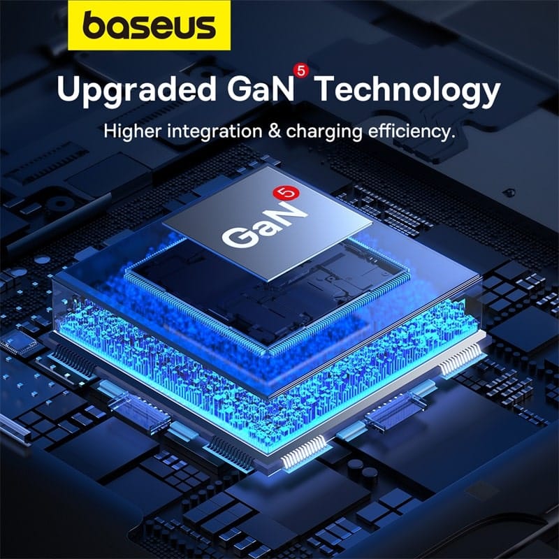 Baseus Cube Pro 65W 3 Port Fast Charging Adapter with Type C to Type C Cable 1