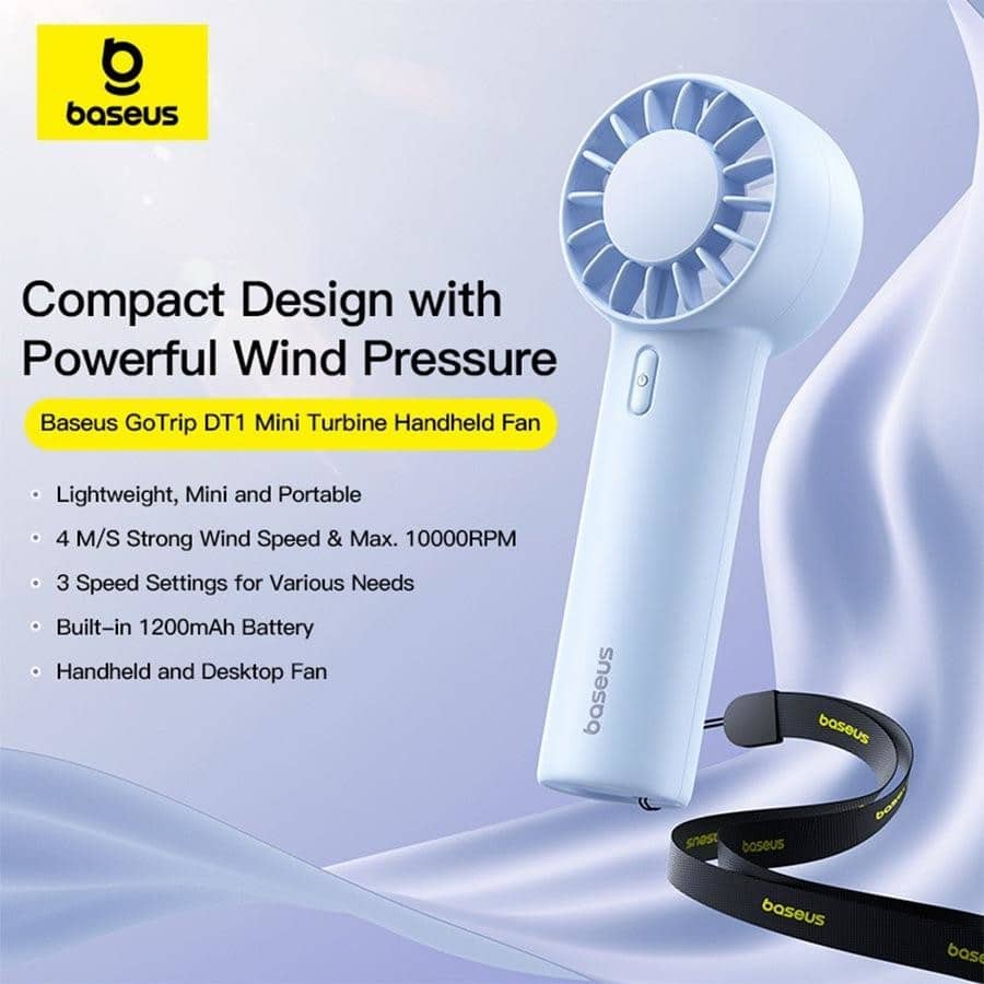 Baseus GoTrip DT1 Mini Turbine Handheld Fan 4