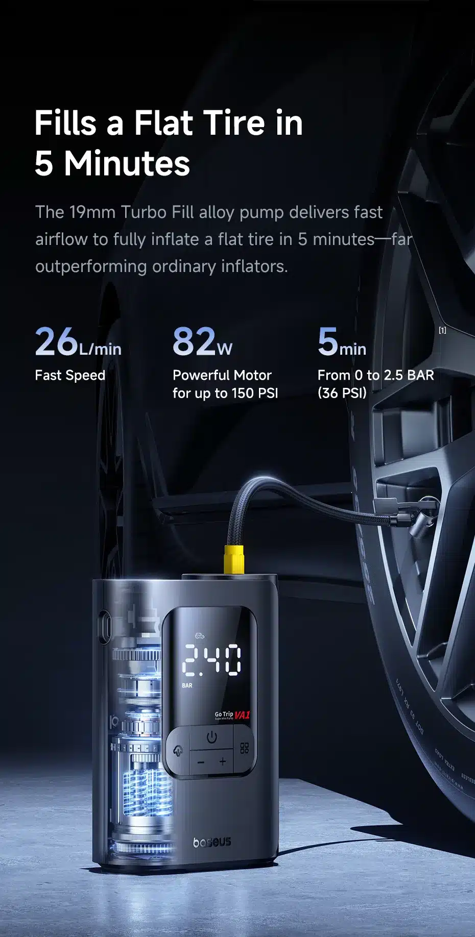 Baseus GoTrip VA1 Cordless Inflator 6