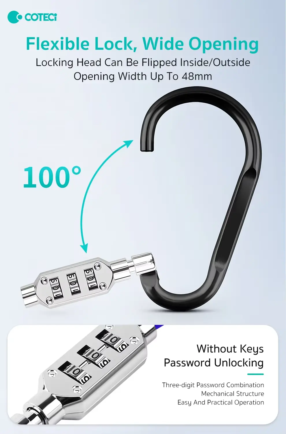 COTECi D Hook Combination Lock TR 002 TR 003 2