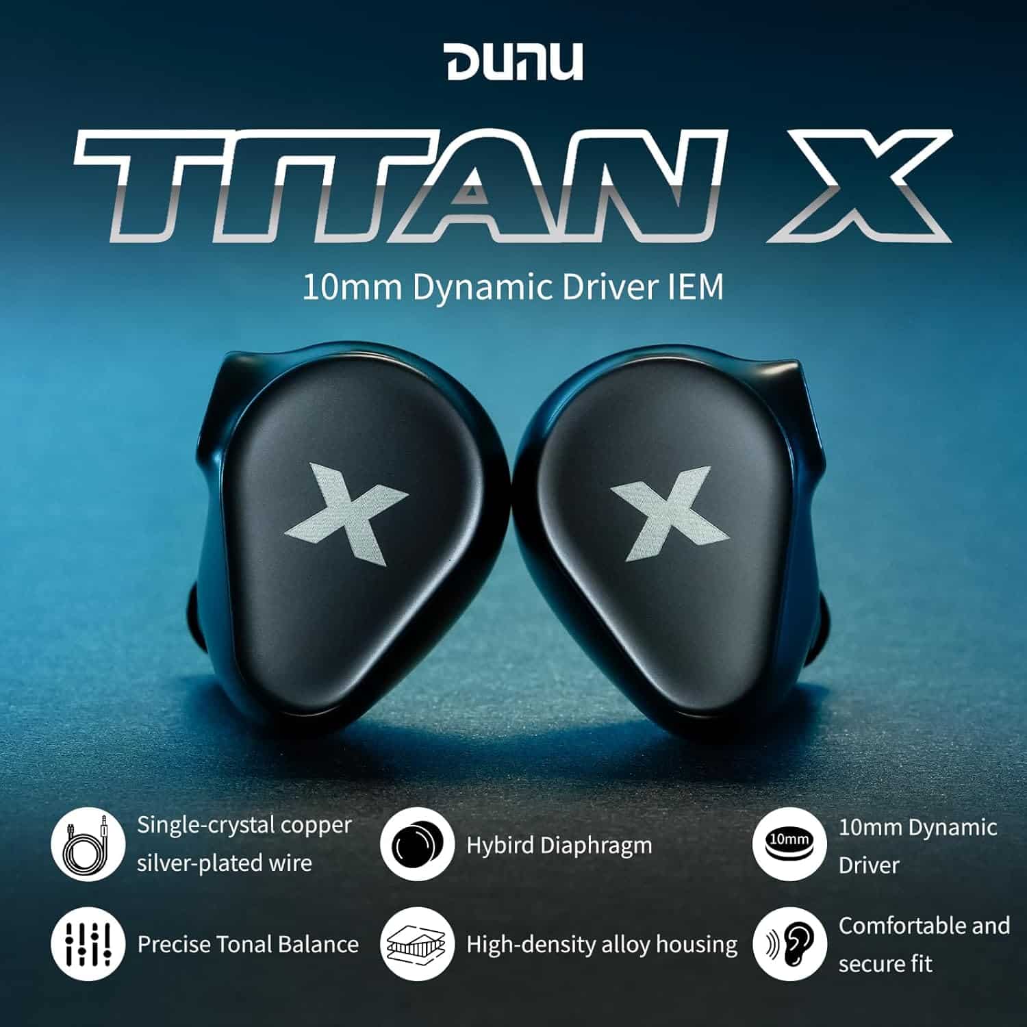 DUNU Titan X 10mm Dynamic Driver In Ear Monitor Earphone 2