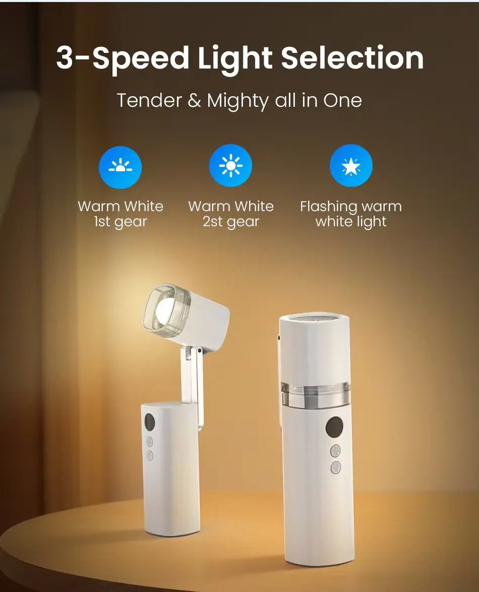 FEELWOW FW3 Portable Handheld Fan with Lamp 1