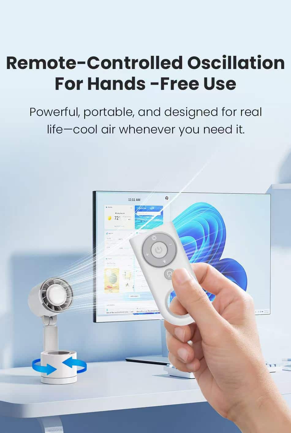 FEELWOW FW8 Desktop Portable Lamp Fan 4