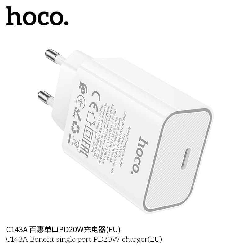 Hoco C143A Benefit Single Port PD20W Adapter 1