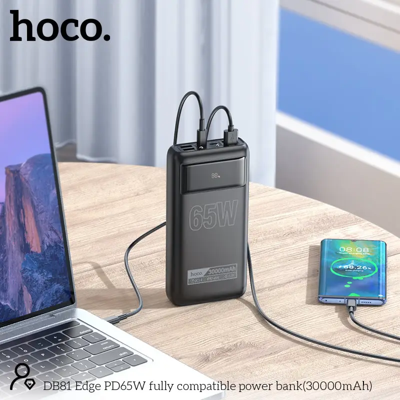 Hoco DB81 Apollo 65W PD 30000mAh Power Bank with Flashlight 5