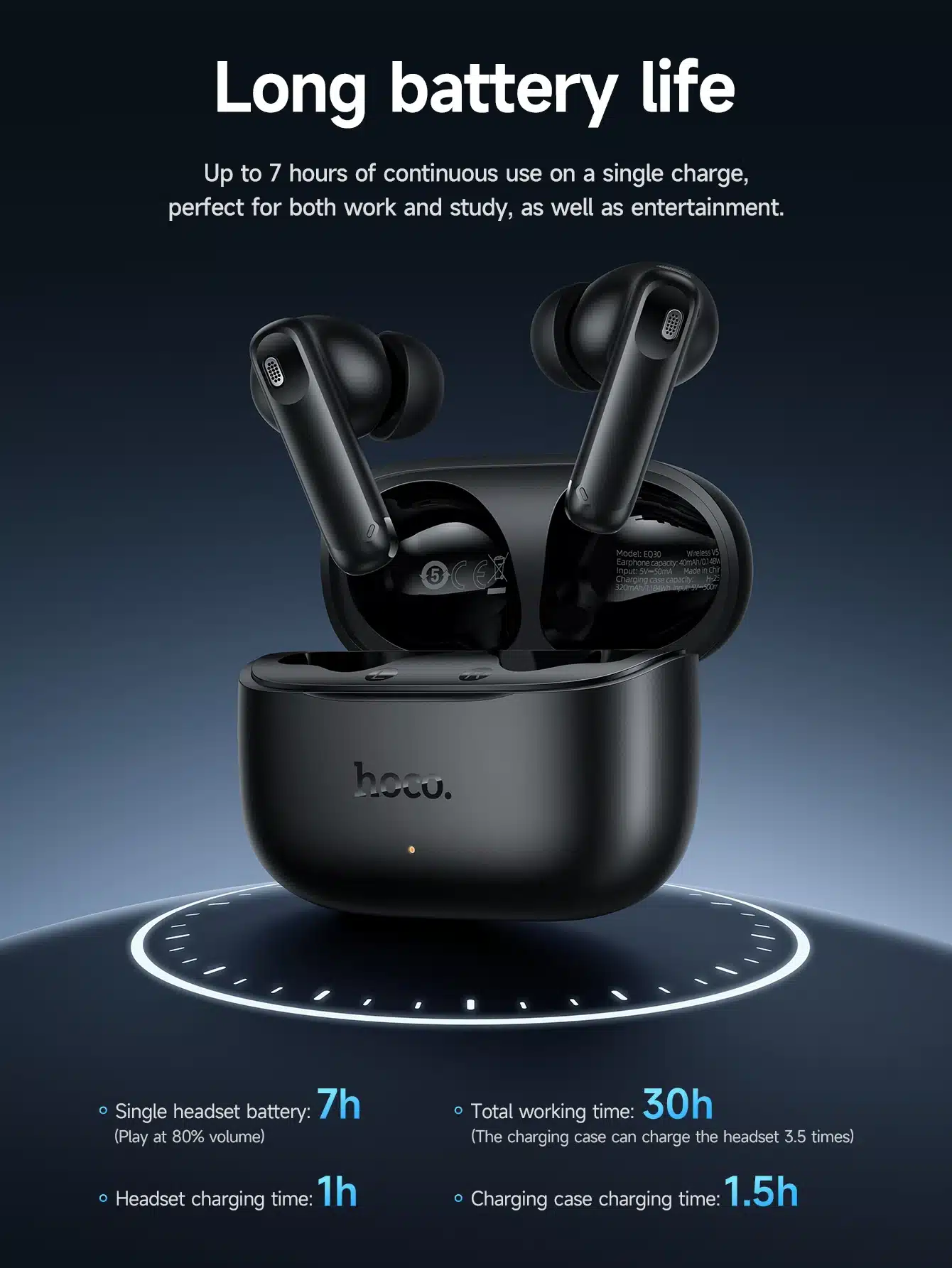 Hoco EQ30 Eufonia True Wireless Earbuds with Case Included 1