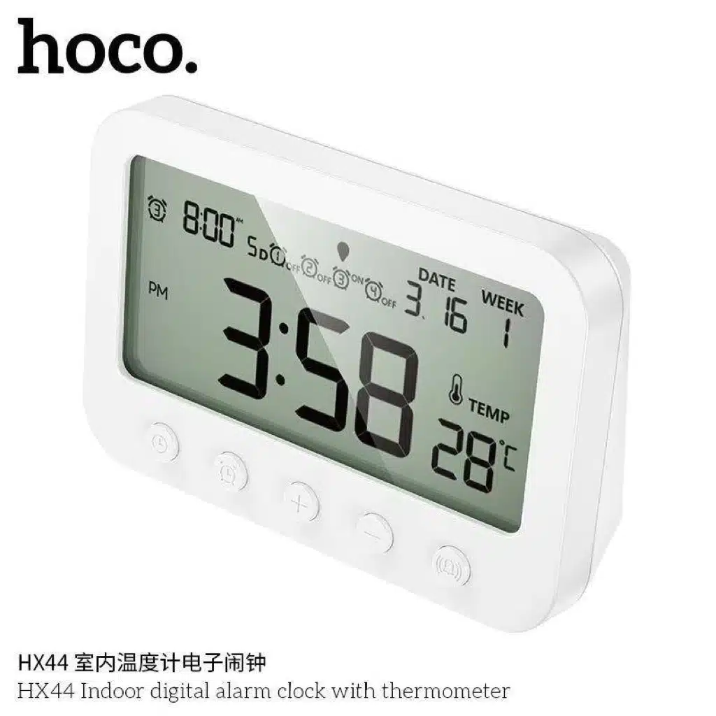 Hoco HX44 Indoor Digital Alarm Clock with Thermometer 5