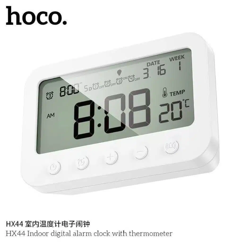 Hoco HX44 Indoor Digital Alarm Clock with Thermometer 6