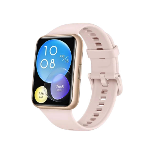 • Huawei Watch Fit 2 is a stylish and feature-packed smartwatch designed to combine advanced fitness tracking, smart communication, and all-day health monitoring in a lightweight and modern design. Featuring a large 1.74-inch AMOLED FullView display, Bluetooth calling support, up to 10-day battery life, and comprehensive health management tools, the Watch Fit 2 delivers a premium smartwatch experience for fitness enthusiasts and everyday users alike. With customizable watch faces, multiple workout modes, independent music playback, and compatibility with both Android and iOS devices, it is an ideal companion for work, exercise, and daily life. • 1.74-Inch AMOLED FullView Display delivers vibrant colors, sharp visuals, and an immersive viewing experience with ultra-narrow bezels and a 72.2% screen-to-body ratio. • Bluetooth Calling Support allows users to answer and reject calls directly from the watch with built-in speaker and microphone support. • Up to 10-Day Battery Life provides long-lasting performance for everyday use, with up to 7 days under heavy usage conditions. • Fast Charging Technology enables a full day of use with just a 5-minute charge for added convenience. • All-Day Health Monitoring supports heart rate tracking, SpO2 monitoring, sleep tracking, stress management, and healthy living reminders. • 97 Workout Modes help track various sports and fitness activities including running, cycling, swimming, and more. • Voice-Guided Workout Animations provide warm-up exercises, post-workout stretches, and fitness guidance directly on the watch. • Independent Music Playback allows music storage and playback directly from the smartwatch without needing a phone nearby. • Customizable Watch Faces & AOD support personalized styles with creative Always-On Display designs and extensive watch face options. • Quick Strap Replacement Design features an innovative press-to-release mechanism for easy strap switching. • Built-in GPS & Running Assistance provide accurate workout tracking and navigation support during outdoor activities. • Smart Daily Assistance Features include weather updates, message notifications, alarms, voice assistant support, and camera control. • Wide Smartphone Compatibility supports both Android and iOS devices through the HUAWEI Health app. • 5 ATM Water Resistance makes the smartwatch suitable for swimming and shallow-water activities. Specifications Product Name: Huawei Watch Fit 2 Display: • 1.74-inch AMOLED Color Screen • Resolution: 336 × 480 Pixels • PPI: 336 • Screen-to-body Ratio: 72.2% Dimensions: • 46 × 33.5 × 10.8 mm Weight: Active Edition: • Approximately 26g (without strap) Classic Edition: • Approximately 30g (without strap) Wrist Size Compatibility: Active Edition: • 130–210 mm Classic Edition: • 140–210 mm Editions & Strap Options: Active Edition: • Midnight Black Silicone Strap • Sakura Pink Silicone Strap • Isle Blue Silicone Strap Classic Edition: • Nebula Gray Leather Strap • Moon White Leather Strap Watch Case Material: Active Edition: • Front Case: Polymer • Rear Case: Polymer Classic Edition: • Front Case: Aluminum • Rear Case: Polymer Battery Life: • Up to 10 Days Typical Usage • Up to 7 Days Heavy Usage Charging: • Magnetic Charging Thimble • Charger Requirement: 5V/1A Connectivity: • Bluetooth 5.2 (BR + BLE) • 2.4GHz Bluetooth NFC Support: Active Edition: • Not Supported Classic Edition: • Supported Sensors: • 9-axis IMU Sensor • Accelerometer • Gyroscope • Geomagnetic Sensor • Optical Heart Rate Sensor Audio Features: • Built-in Speaker • Built-in Microphone • Bluetooth Calling • Independent Music Playback Control Method: • Full Touchscreen • Side Button Water Resistance: • 5 ATM Water Resistant Health Features: • Heart Rate Monitoring • Automatic SpO2 Monitoring • Sleep Tracking • Stress Monitoring • Cycle Tracking • Healthy Living Reminders Fitness Features: • 97 Workout Modes • Real-time Running Data • Workout Animations • Warm-up & Stretch Guidance • GPS Tracking Smart Features: • Voice Assistant Support • Message & Email Notifications • Alarm Management • Weather Updates • Camera Control • Watch Face Customization Operating Temperature: • -10°C to +45°C System Requirements: • Android 8.0 or Later • iOS 9.0 or Later Compatibility: • Android Smartphones • iPhones • HUAWEI Health App Support
