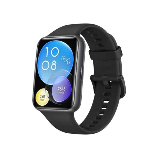 • Huawei Watch Fit 2 is a stylish and feature-packed smartwatch designed to combine advanced fitness tracking, smart communication, and all-day health monitoring in a lightweight and modern design. Featuring a large 1.74-inch AMOLED FullView display, Bluetooth calling support, up to 10-day battery life, and comprehensive health management tools, the Watch Fit 2 delivers a premium smartwatch experience for fitness enthusiasts and everyday users alike. With customizable watch faces, multiple workout modes, independent music playback, and compatibility with both Android and iOS devices, it is an ideal companion for work, exercise, and daily life. • 1.74-Inch AMOLED FullView Display delivers vibrant colors, sharp visuals, and an immersive viewing experience with ultra-narrow bezels and a 72.2% screen-to-body ratio. • Bluetooth Calling Support allows users to answer and reject calls directly from the watch with built-in speaker and microphone support. • Up to 10-Day Battery Life provides long-lasting performance for everyday use, with up to 7 days under heavy usage conditions. • Fast Charging Technology enables a full day of use with just a 5-minute charge for added convenience. • All-Day Health Monitoring supports heart rate tracking, SpO2 monitoring, sleep tracking, stress management, and healthy living reminders. • 97 Workout Modes help track various sports and fitness activities including running, cycling, swimming, and more. • Voice-Guided Workout Animations provide warm-up exercises, post-workout stretches, and fitness guidance directly on the watch. • Independent Music Playback allows music storage and playback directly from the smartwatch without needing a phone nearby. • Customizable Watch Faces & AOD support personalized styles with creative Always-On Display designs and extensive watch face options. • Quick Strap Replacement Design features an innovative press-to-release mechanism for easy strap switching. • Built-in GPS & Running Assistance provide accurate workout tracking and navigation support during outdoor activities. • Smart Daily Assistance Features include weather updates, message notifications, alarms, voice assistant support, and camera control. • Wide Smartphone Compatibility supports both Android and iOS devices through the HUAWEI Health app. • 5 ATM Water Resistance makes the smartwatch suitable for swimming and shallow-water activities. Specifications Product Name: Huawei Watch Fit 2 Display: • 1.74-inch AMOLED Color Screen • Resolution: 336 × 480 Pixels • PPI: 336 • Screen-to-body Ratio: 72.2% Dimensions: • 46 × 33.5 × 10.8 mm Weight: Active Edition: • Approximately 26g (without strap) Classic Edition: • Approximately 30g (without strap) Wrist Size Compatibility: Active Edition: • 130–210 mm Classic Edition: • 140–210 mm Editions & Strap Options: Active Edition: • Midnight Black Silicone Strap • Sakura Pink Silicone Strap • Isle Blue Silicone Strap Classic Edition: • Nebula Gray Leather Strap • Moon White Leather Strap Watch Case Material: Active Edition: • Front Case: Polymer • Rear Case: Polymer Classic Edition: • Front Case: Aluminum • Rear Case: Polymer Battery Life: • Up to 10 Days Typical Usage • Up to 7 Days Heavy Usage Charging: • Magnetic Charging Thimble • Charger Requirement: 5V/1A Connectivity: • Bluetooth 5.2 (BR + BLE) • 2.4GHz Bluetooth NFC Support: Active Edition: • Not Supported Classic Edition: • Supported Sensors: • 9-axis IMU Sensor • Accelerometer • Gyroscope • Geomagnetic Sensor • Optical Heart Rate Sensor Audio Features: • Built-in Speaker • Built-in Microphone • Bluetooth Calling • Independent Music Playback Control Method: • Full Touchscreen • Side Button Water Resistance: • 5 ATM Water Resistant Health Features: • Heart Rate Monitoring • Automatic SpO2 Monitoring • Sleep Tracking • Stress Monitoring • Cycle Tracking • Healthy Living Reminders Fitness Features: • 97 Workout Modes • Real-time Running Data • Workout Animations • Warm-up & Stretch Guidance • GPS Tracking Smart Features: • Voice Assistant Support • Message & Email Notifications • Alarm Management • Weather Updates • Camera Control • Watch Face Customization Operating Temperature: • -10°C to +45°C System Requirements: • Android 8.0 or Later • iOS 9.0 or Later Compatibility: • Android Smartphones • iPhones • HUAWEI Health App Support